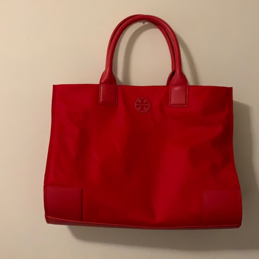 Tory Burch red nylon tote